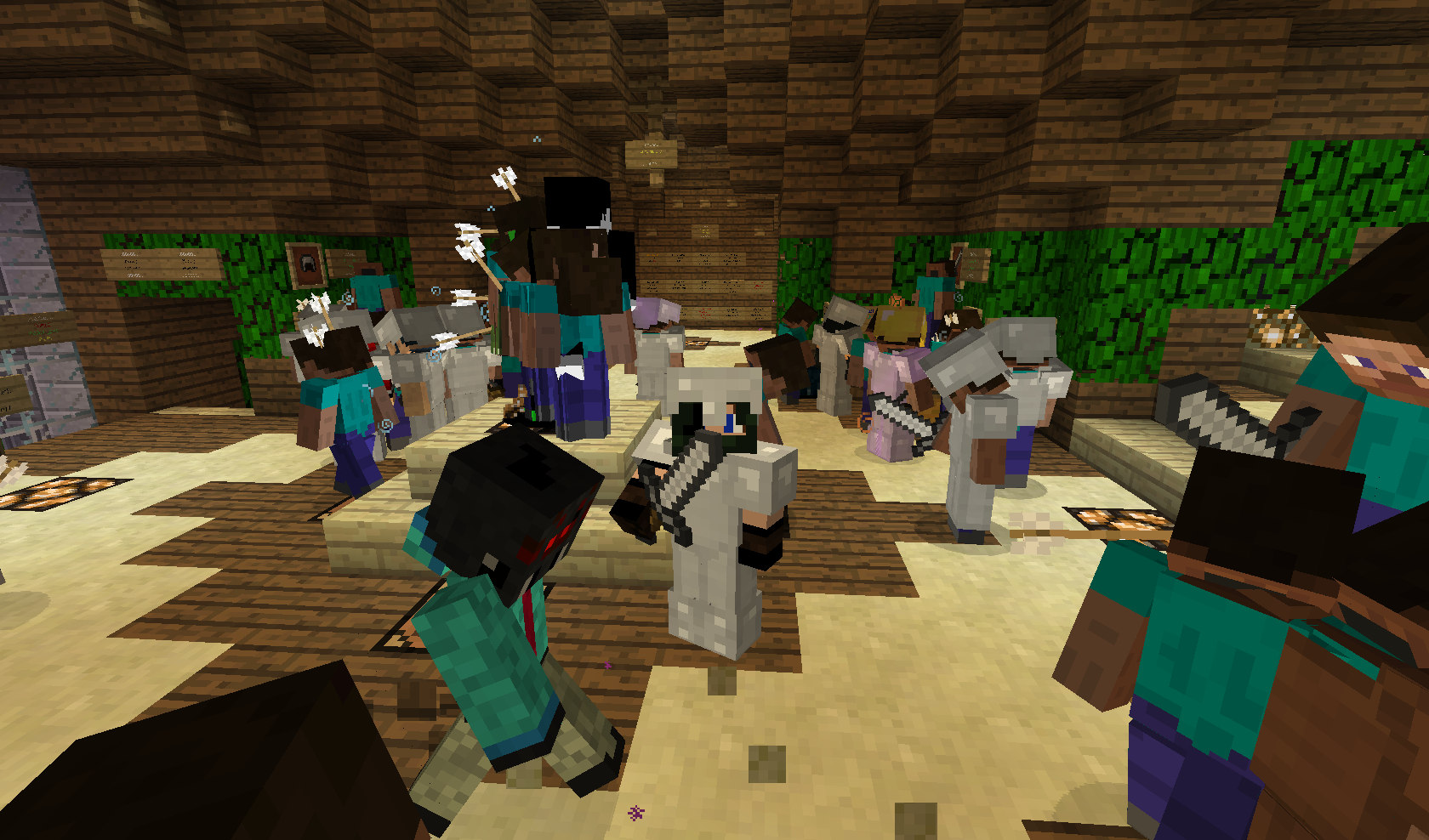 minecraft - Trochę nas tam się zebrało na spałnie :()