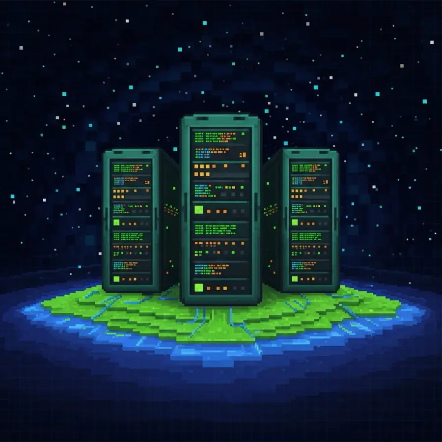 Aternos — darmowy serwer Minecraft 2026 — ilustracja Minecraft