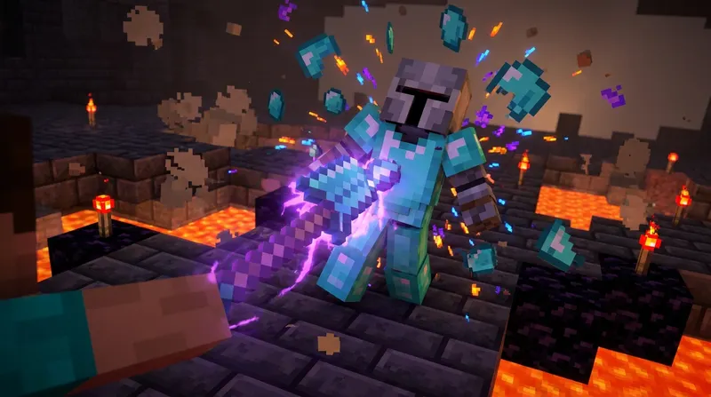breach enchant minecraft Breach enchant minecraft - stół do zaklinania z księgami i fioletowym blaskiem