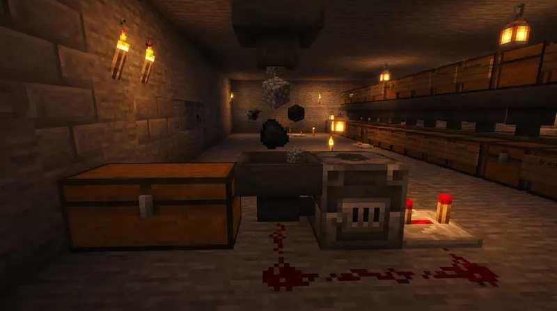 jak zrobić lejek w minecraft Lejek w Minecraft z przedmiotami przesuwającymi się do skrzyni