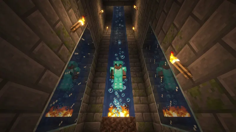 jak zrobić windę w minecraft Gracz budujący windę w Minecraft z bloków i mechanizmów redstone