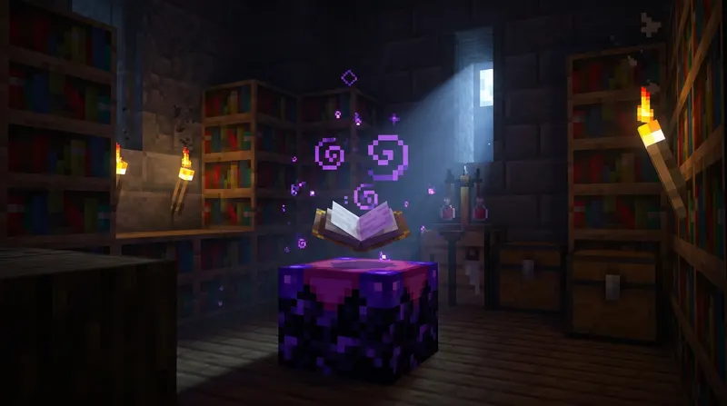 Minecraft enchant table language wyświetlany na stole do zaklęć w grze