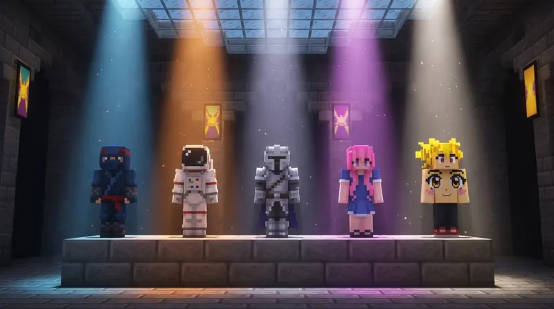 skiny minecraft do pobrania Kolorowe skiny minecraft do pobrania wyświetlone w edytorze postaci
